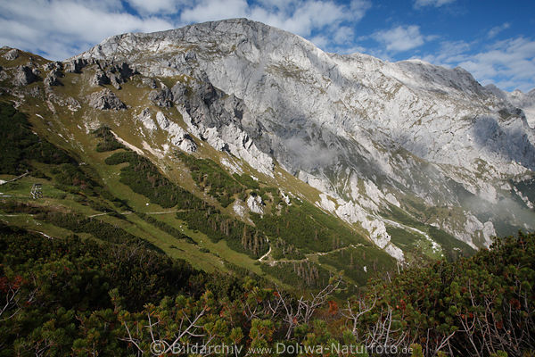 Hohes Brett mit Hoher Gll Bergmassiv felsige Gipfel Alpenlandschaft Natur Wanderpfade