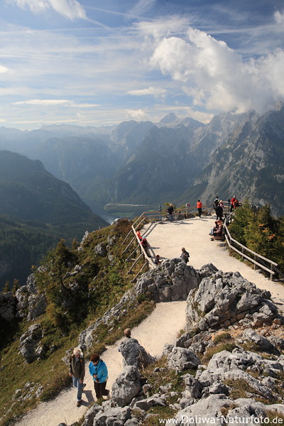 Jenner Bergpanorama Gipfel Felsenwelt ber Knigssee Besucherplattform Alpensussicht