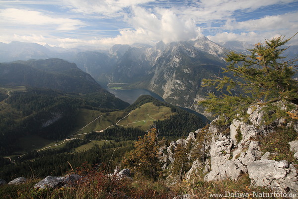Naturpanorama Alpenbild vom Jenner Gipfel Berglandschaft Ausblick auf Knigssee