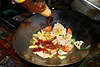 Fried schrimps food from pan photo, Mix-Gemse Gericht aus dem Wok (Thai-Pfanne) Foto