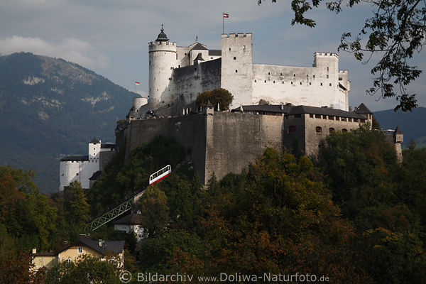 Festung Hohensalzburg Schloss trohnend über Mozartstadt
