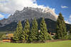 Zugspitze Bergmassiv Wettersteingebirge Alpenfoto Grnwiese Tal Naturbild