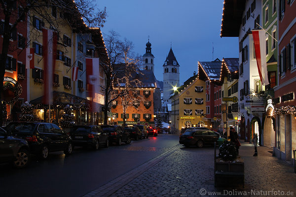 Kitzbhel Foto Adventszeit Lichter Abend Winterbild City Kirchtrme Weihnachten