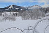Fieberbrunn Winterbild zugefrorener Lauchsee verschneites Tal & Berglandschaft Naturfoto