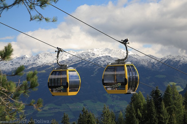 Bergbahn-Wagons Mayrhofen-Penkenbahn über Zillertal Alpen Hochgebirge Naturfoto