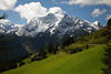 Grinberg in Schnee Gipfelfoto über Zillertal Grünalme Berghang-Pfad Alpen-Naturbild
