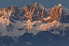 Kaisergebirge Alpenglühen Gipfelpanorama in Schnee Winterbild Abendlicht-Romantik Naturfoto