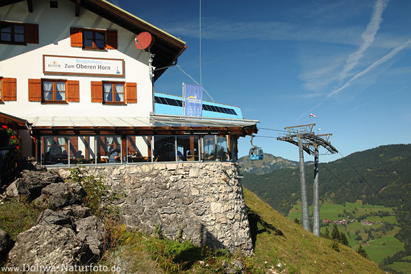 Berggasthaus Zum Oberen Horn Alpenpanorama Hornalpe Gondelbahn Allgu Naturfoto