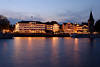 600687_Lindau Hafen-Romantik Image Nachtlichter Spiegelung in Wasser Bodensee Hotels am Ufer