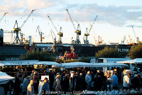 Hamburg Fischmarkt Bummel Werftkrne Sonntagsstunde Hafen