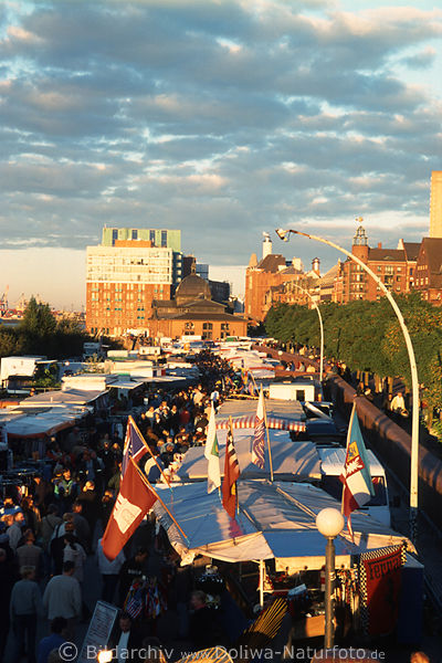 Sonnenaufgang ber Fischmarkt Hamburg St.-Pauli Fischermarkt am Hafen