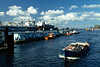2887_Barkasse Boot mit Touristen im Elbkanal Landungsbrcken / Fischmarkt Hafen Hamburg Bild
