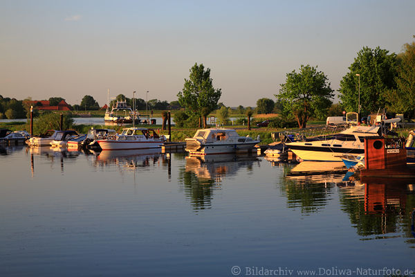 Fhrhafen Darchau Flulandschaft Elbuferfhre Boote