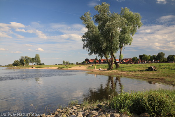 Elbestrand Hitzacker Wasserufer Naturbild Urlaubsidylle am Fluss