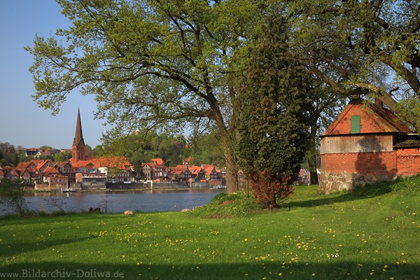 Hohnstorf Elbufer Frhlingsidylle Wasserblick Lauenburg-Altstadt