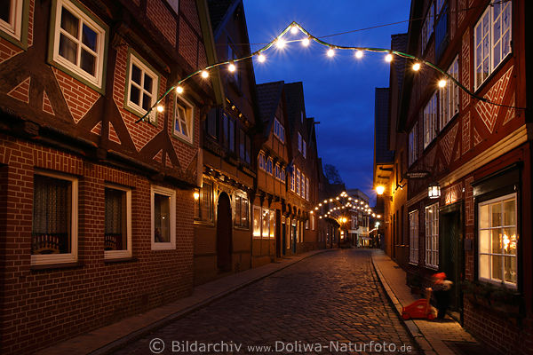 Lauenburg Elbstrasse Nachtlichter