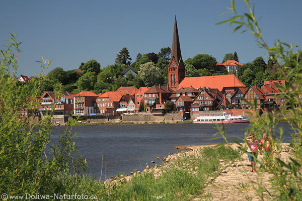 Elbuferstadt Lauenburg Fluss Wasserblick grner Hochufer