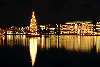 Alster Weihnachtsbaum Foto Nachtpanorama Hamburg City Lichter Adventszeit am See Wasser