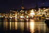Hamburg Jungfernstieg Advent City-Lichter Nachtpanorama Foto  Spiegelung in Alsterwasser