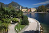 Riva Uferweg Promenade Foto am Wasser Gardasee Palmenallee Spazierweg Stadtpanorama Bild