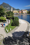 Riva Gardasee Uferpromenade Besucher Palmenallee am Wasser