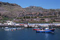 Puerto Tazacorte Fischerboote Hafen Foto unter Bergterrassen Insel La Palma Reisebild