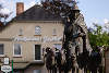 Heideschfer Statue mit Heidschnucken in Bispingen
