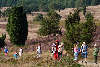 59138_Heide Landschaft mit Schulkinder, Kinder auf Pfad, Ausflug zum Wilseder Berg