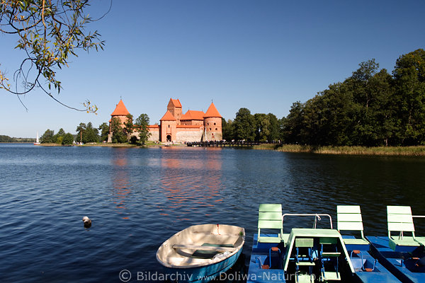 Trakai Wasserburg Galve-See Insel-Palast Foto Traku Vytautas Grofrst-Burg