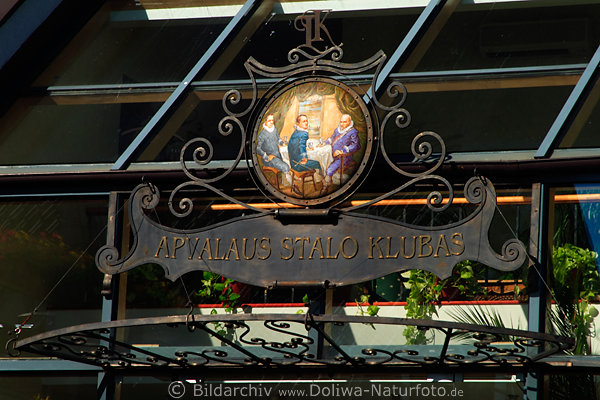 Apvalaus Stalo Klubas: Traku detail sign photo Trakai Schild Restaurant am Galve See