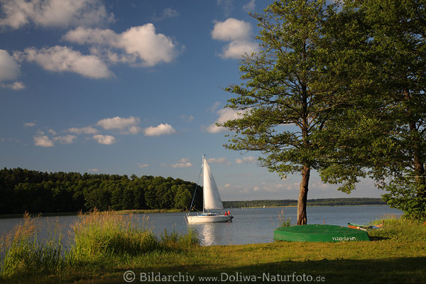 Jezioro Nidzkie Niedersee Jacht Urlaub segeln in Wasserlandschaft Masuren Naturidylle