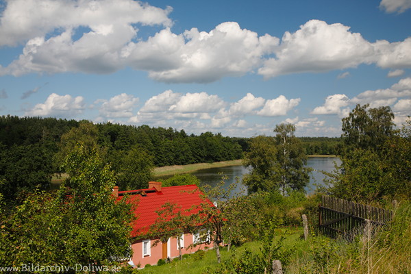 Widminnen Haus am See Wasser Masuren Landschaft Dorfidylle Ostpreussen Mazury