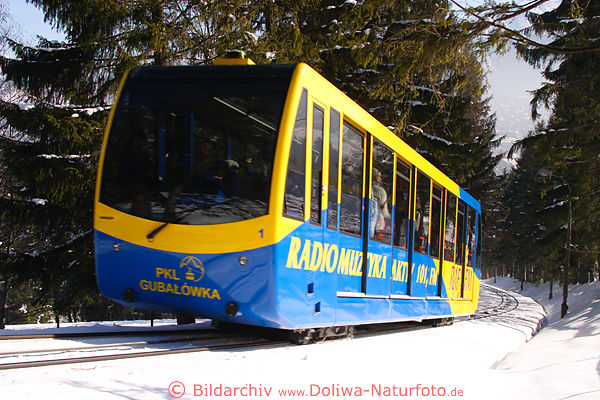 Bergbahn-Wagon Foto Gubalwka Lift Winterbild Zakopane Urlaub Touristenfahrt auf Skipiste