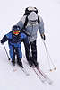 40779_Skischule Foto Vater & Sohn bei Skilehrgang, Skifahren lernen am Kasprowy Wierch in Schneewehen oberhalb Zakopane