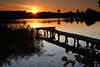 Masuren Sonnenuntergang Romantik Steg in Buwelnosee Wasserlandschaft Naturfoto