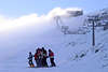 Skipiste Kasprowy Skifahrer lernen skifahren in Schneenebel