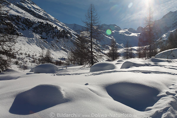 Alpen Winterlandschaft Naturbild Schnee Winterzauber weisse Berge Romantikfoto