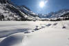 901666_ Sonne über weisse Schneelandschaft Naturfoto der Alpen, Wintermärchen im Tal von Morteratschgletscher