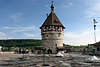 Munot-Turm Schaffhausen Rundturm auf rundem Kastell-Hof mit Sicht ber Rheintal