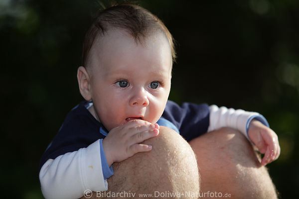 Kind Gesicht Baby Knabe mnnlich auf Knien krabbeln Nachwuchs Bube Portrait