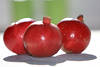 Granat-Dreier Stillife Fotodesign runde Rotfrchte Punische pfel Obst Bild