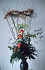 9801_ Bukett aus Blumen Gräser und Grünzeug Strauss Komposition in Vase Foto