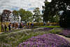 911398_ Garten am Marstall Foto blau-grner Blumenteppiche Rabatten mit Menschen auf Gartenwegen spazieren