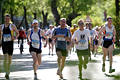 Hamburg Marathon helles Bild 5 Läufer in Reihe