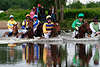 Seejagdrennen Pferde in Wasser re. Jockey P.A. Johnson, Natty Spree Hlavace
