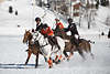Polospiel Krper an Krper Duell zu Pferd an Pferd dynamische Foto in Schnee Moritzersee