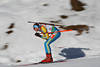 Biathlon Foto: Berezhnoy Oleg Ukrainer Biathlet sein Schatten Sportbild auf Ski Weltcupstrecke