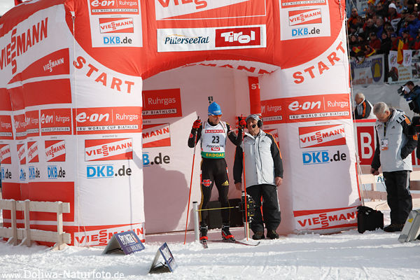 stersund Biathlon Weltcup Startschu Skiarena in Schweden