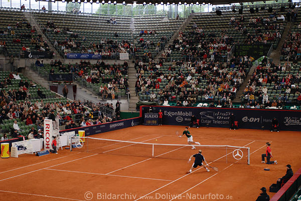 Rotherbaum Center Court Arena Tennisspiel Viertelfinale Davydenko - Ancic kurze Blle am Netz