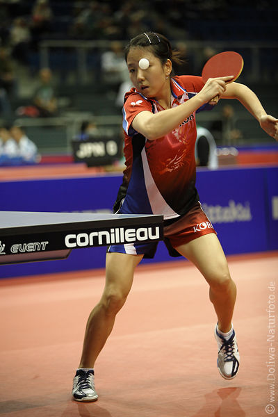 Mi Young PARK Tischtennis-Ball-Rckhand Korea-Mdchen Matchportrt